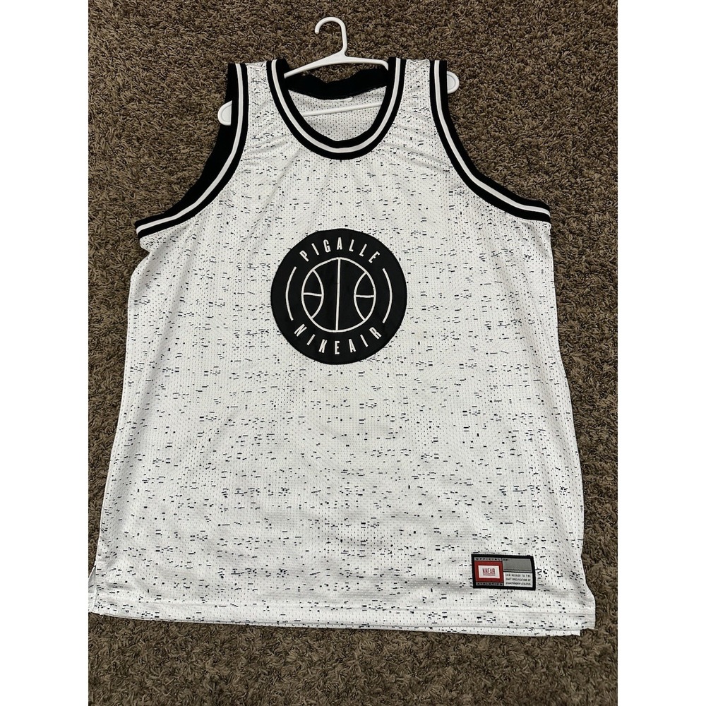 Pigalle x  Nikelab x Nike Basketball Jersey White Black 707974-100 Mens Size 2XL